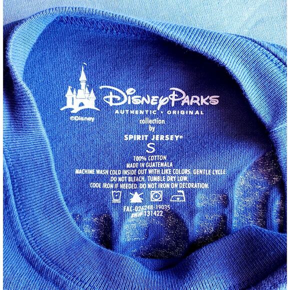 Disney Parks Spirit Jersey Walt Disney World Spell Out Blue Gray Pullover Sz S - Picture 7 of 9